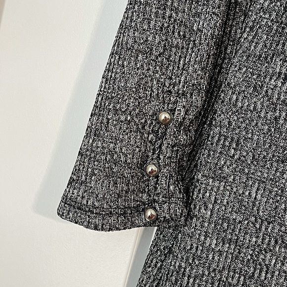 WHBM Silver Off The Shoulder Bead Accent Blouse - Picture 2 of 5